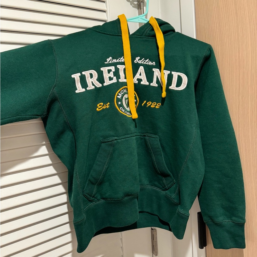 Green Ireland Hoodie with Yellow Accents